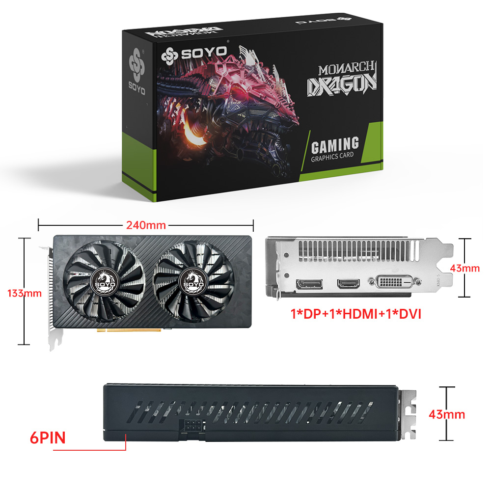 SOYO AMD RX 590 8GB Placa De V - đánh giá và giá Rtx 3070 8Gb Graphics Card
