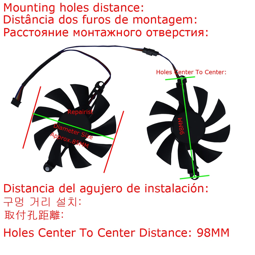2Pcs/Set,Video Card Fan,T12921 - đánh giá và giá Rtx 3070 8Gb Graphics Card